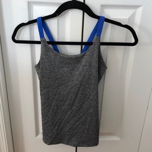 Cobalt and Gray Work Out Tank